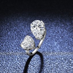 リング レディース モアサナイト ホワイト シルバー925 シルバー フリーサイズ 6ct cbjz180
