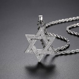 ネックレス キュービックジルコニア ホワイト 真鍮 イエローゴールド シルバー カジュアル モチーフ 六芒星 ヒランヤ ユニセックス 男女兼用 61cm n19070206