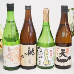 地酒純米酒特集4本セット(桃川 純米酒(青森県) 早川酒造 天一 純米酒(三重県) 秋田銘醸 まなぐ凧 純米酒(秋田県) 清水清三郎商店 鈴鹿川 純米酒(三重県)) 720ml×3本 750ml×1本