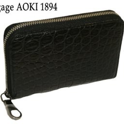 正規品 メンズ レディース 青木 青木鞄 アオキ あおきかばん あおき Luggage AOKI 1894 クロコダイル ラウンドファスナー 縦型 二つ折り財布 Matt Crocodile 2484 ワニ わに 最高級品 aoki08 旅行 ギフト
