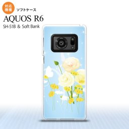 SH-51B AQUOS R6 AQUOS R6 スマホケース ソフトケース 花柄 ミックス D 青 メンズ レディース nk-r6-tp284