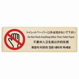 トイレットペーパー以外は流さないで下さい インバウンド 多言語 英語 中国語 韓国語 対応 木製プレート ピクトサイン 長方形 18x6cm  商業施設 飲食店 旅館 ホテル レンタル イベント 表示 場所 掲示 案内板 注意喚起