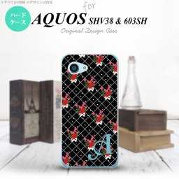【SHV38】【スマホケース/スマホカバー】【アクオス セリエ ミニ】SHV38 スマホケース AQUOS SERIE mini ケース アクオス セリエ ミニ イニシャル 花柄・バラ（K） 黒 nk-shv38-267ini【メール便送料無料】