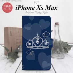 iPhone XS Max 手帳型 スマホ ケース カバー アイフォン クラウン 青【アイフォーン XS マックス,iPhone,XS,Max,メール便 送料無料】