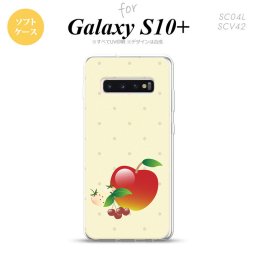 SC-04L SCV42 Galaxy S10+ スマホケース ソフトケース フルーツ アップル 赤 メンズ レディース nk-s10p-tp651