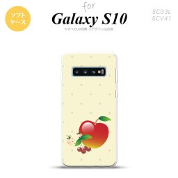 SC-03L SCV41 Galaxy S10 スマホケース ソフトケース フルーツ アップル 赤 メンズ レディース nk-s10-tp651