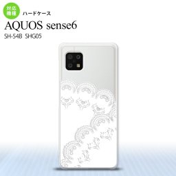 SH-54B SHG05 AQUOS sense6 スマホケース ハードケース レース B 白 メンズ レディース nk-sens6-725