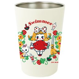 SWIMMER 2WAY真空二重タンブラー M  ステンレス スイマー 魔女っ娘いちごちゃん 450ml