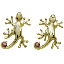 ガーネット メンズピアス ヤモリ ジュエリー 10金 守宮 フックピアス 父の日 2024