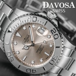 DAVOSA ダボサ 腕時計 36.5mm メンズ レディース 自動巻き ダイバーズウォッチ テルノス ミディアム カルフォルニア 20気圧防水 スイス製 ブランド オートマチック サンドベージュ 9827170