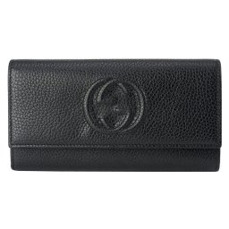 GUCCI(グッチ) 598206 A7M0G 1000 ソーホー コンチネンタルウォレット レザー NERO 黒 ブラック SOHO leather continental wallet 長財布 ロングウォレット フラップ メンズ レディース 財布 ギフト プレゼント お祝い 誕生日 新品 ブランド