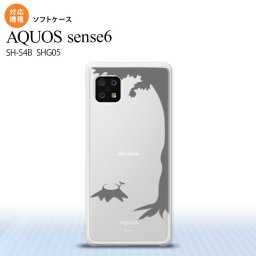 SH-54B SHG05 AQUOS sense6 スマホケース ソフトケース 切り株 グレー メンズ レディース nk-sens6-tp198