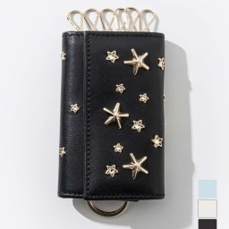 ジミーチュウ JIMMY CHOO NEPTUNE CZN キーケース ネプチューン レディース 6連 レザー スタースタッズ スマートキー コンパクト 革 ギフト プレゼント お祝い 記念 通勤 通学 カジュアル ブラック アイスブルー ラテ