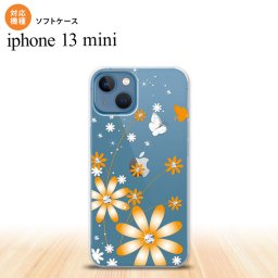 iPhone13mini iPhone13 mini ケース ソフトケース 花柄 ガーベラ オレンジ iPhone ミニ 5.4インチ  おしゃれ かわいい メンズ レディース キッズ デザインたくさん nk-i13m-tp801
