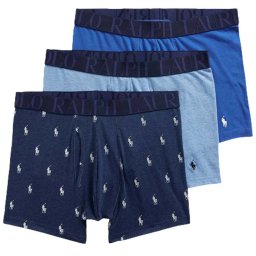 ポロ ラルフローレン POLO Ralph Lauren 肌着 ミドル ボクサーパンツ ストレッチ 3枚セット お買い得 パック 下着 Stretch Classic NWBBP3 Q7Q メンズ ロイヤル+ブルーヘザー+サターン