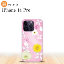 iPhone14 Pro iPhone14 Pro スマホケース 背面ケースソフトケース 花柄 ミックス B ピンク 2022年 9月発売 nk-i14p-tp275