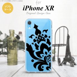 iPhoneXR iPhone XR スマホケース ソフトケース ダマスク C 黒 メンズ レディース nk-ipxr-tp1029