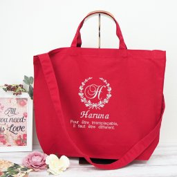 プレゼント 名入れ 名前入り フローラル トートショルダー 誕生日 女友達 トートバッグ ギフト イニシャル 推し活 団扇バッグ うちわバッグ レディース 女性 おしゃれ お母さん プチギフト 出産祝い ランキング 楽天 花以外 喜ばれる 実用的 70代 80代