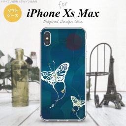 iPhoneXsMax iPhone XS Max スマホケース ソフトケース 蝶 和柄 青緑 メンズ レディース nk-ixm-tp1554