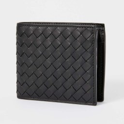 ボッテガヴェネタ BOTTEGA VENETA 193642 V4651 二つ折り財布 メンズ 財布 イントレチャート レザー 革編み プレゼント お祝い 記念 ビジネス シンプル ミニ財布 通勤 通学 コンパクト ギフト 誕生日 記念 PORTAFOGLIO INTRECCIATO VN/VN ブラック