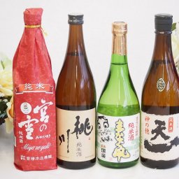 地酒純米酒特集4本セット(桃川 純米酒(青森県) 早川酒造 天一 純米酒(三重県) 宮崎本店 宮の雪 純米酒(三重県) 秋田銘醸 まなぐ凧 純米酒(秋田県)) 720ml×4本