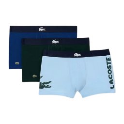 ラコステ LACOSTE ボクサーパンツ ボクサーブリーフ コットン 3枚セット お買い得 パック 前閉じ 下着 6H1295 NC4 メンズ ライトブルー+グリーン+ネイビー
