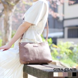本革 バッグ レディース GINA CLAIR ハンドバッグ ショルダーバッグ トートバッグ シンプル 斜め掛け ブランド 2way ショルダーベルト付き レザー 牛革 シュリンクレザー 鞄 本革バッグ 2wayバッグ ギフト プレゼント ギフト (09000328r) クリスマス 母の日 女性 定年退職 バレンタイン 成人祝い