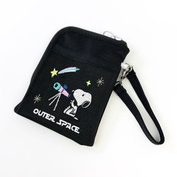 スヌーピー デイリーポーチ BKアウトスペース スヌーピー ポーチ メイクポーチ 化粧入れ 小物入れ 黒 グッズ  (MCOR)