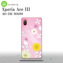SO-53C SOG08 ワイモバイル Xperia Ace III スマホケース 背面ケース ハードケース 花柄 ミックス B ピンク 2022年 6月発売 nk-so53c-275