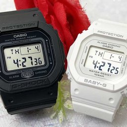恋人たちのGショック ペアウオッチ テーマは純白 G-SHOCK ペア腕時計 カシオ GMD-S5600-1JF　BGD-565U-7JFラッピング無料  手書きのメッセージカードクリスマス　誕生日 御祝い還暦 銀婚式　結婚記念日　バレンタイン 婚約