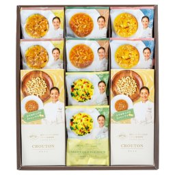実りの秋の贈り物 秋元さくら監修 フリーズドライギフト モルソー 野菜たまごスープ･きのこスープ･ふかひれスープ･オニオンスープ･クルトン（5g×2袋）×各2
