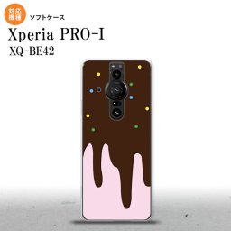 Xperia PRO I Xperia PRO-I スマホケース 背面ケースソフトケース アイス ピンク 背面カバー android nk-xproi-tp347