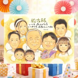 古希祝い 贈り物 似顔絵 プレゼント 名入れ ギフト 手描き 古希 長寿祝い 長寿 70歳 誕生日 大人数 両親 お母さん お父さん 家族 修正無料 下書き確認 名入れ そっくり 喜ばれる 一生もの 実績多数 長寿祝い 思い出 70歳 引っ越し 闘病中の方への励まし おしゃれ 感激 オリジナル 披露宴 傘寿祝い 感謝 同窓会 還暦祝い 卒寿祝い イラスト 記念日