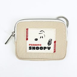 スヌーピー カラビナ付きミニフラットポーチ ワッペン スヌーピー SNOOPY