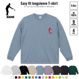 ペタンク   名入れイージーフィットロングスリーブTシャツ ビッグシルエット 長袖 ロンT ゆるかわ 韓国風 アメカジ トレンド レイヤード だぼだぼ   ビュット　ブール　マイナー　スポーツ B系 ストリート系