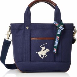 新品 BEVERLY HILLS POLO CLUB ビバリーヒルズ ポロ クラブ トート ショルダー バッグ 2WAY キャンバス BH1006N メンズ レディース ユニセックス ネイビー ホワイト 紺 白