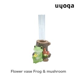 【Copeau(コポー)】　フラワーベース　蝶と仲良し / 花器 キノコ きのこ かえる カエル 蛙 花瓶 フラワーベース かわいい おしゃれ 北欧 インテリア きのこ雑貨