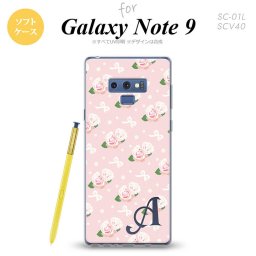 Galaxy Note 9 ギャラクシー ノート9 SC-01L SCV40 スマホケース カバー ソフトケース 花柄・バラ（G） ピンク イニシャル 対応 nk-note9-tp256i[スマホ,スマホケース,スマホカバー,ケース,カバー,ジャケット]