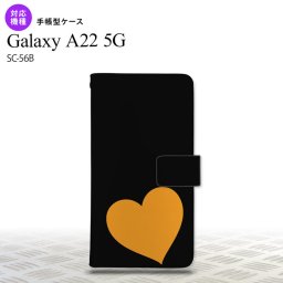 SC-56B Galaxy A22 手帳型スマホケース カバー トランプ ハート 黒 オレンジ  nk-004s-a22-dr546