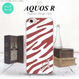【SH03J】【スマホケース/スマホカバー】【アクオス R】SH03J スマホケース AQUOS R ケース アクオス R イニシャル ゼブラ柄 赤茶×白 nk-sh03j-123ini【メール便送料無料】