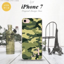【iPhone7】【スマホケース/スマホカバー】【アイフォン７】iPhone7 スマホケース ケース アイフォン７ ソフトケース イニシャル 迷彩A 緑A nk-iphone7-tp1157ini【メール便送料無料】