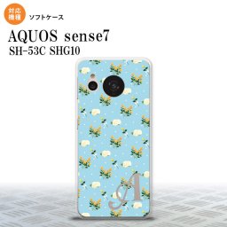 sense7 sense7 スマホケース 背面ケースソフトケース 花柄 バラ ドット 小 水色 +アルファベット 2022年 11月発売 nk-sens7-tp249i