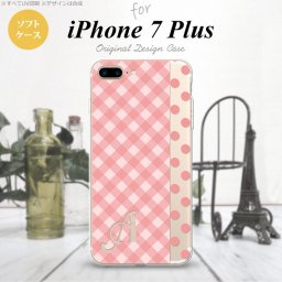 【iPhone7plus】【スマホケース/スマホカバー】【アイフォン7plus】iPhone7plus スマホケース カバー アイフォン7plus ソフトケース イニシャル チェック･ドット ピンク nk-i7plus-tp1521ini【メール便送料無料】