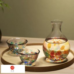 津軽びいどろ 酒器3点セット 夏祭り 水風船のような徳利