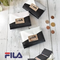 FILA メタル 切り替え 口金 コンパクト 財布 レディース メンズ 三つ折り 男の子 折り畳み おしゃれ 女のコ カード たくさん入る 収納 キッズ 男子 黒 軽量 コンパクト 高校 小銭入れ FILA  がま口 カード入れ かわいい プレート かっこいい 人気 スポーツ