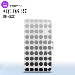 SH-52C AQUOS R7 手帳型スマホケース カバー 水玉 黒  nk-004s-r7-dr1375