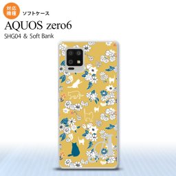 SHG04 SHG04 ZERO6 AQUOS zero6 スマホケース ソフトケース 猫 花 黄 +アルファベット メンズ レディース nk-zero6-tp1721i