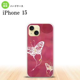iPhone15 iPhone15 スマホケース 背面ケース ハードケース 蝶 和柄 ピンク 2023年 9月発売 nk-i15-1552