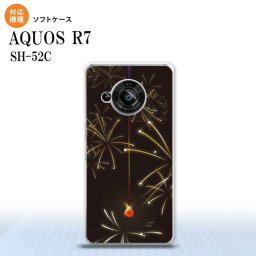 SH-52C AQUOS R7 スマホケース 背面ケースソフトケース 花火 線香花火 黒 2022年 7月発売 nk-r7-tp321