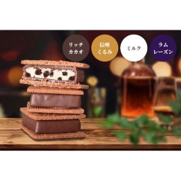 GAKUチョコレートサンド12個セット（リッチカカオ6個・信州くるみ・ミルク・ラムレーズン各2個入）